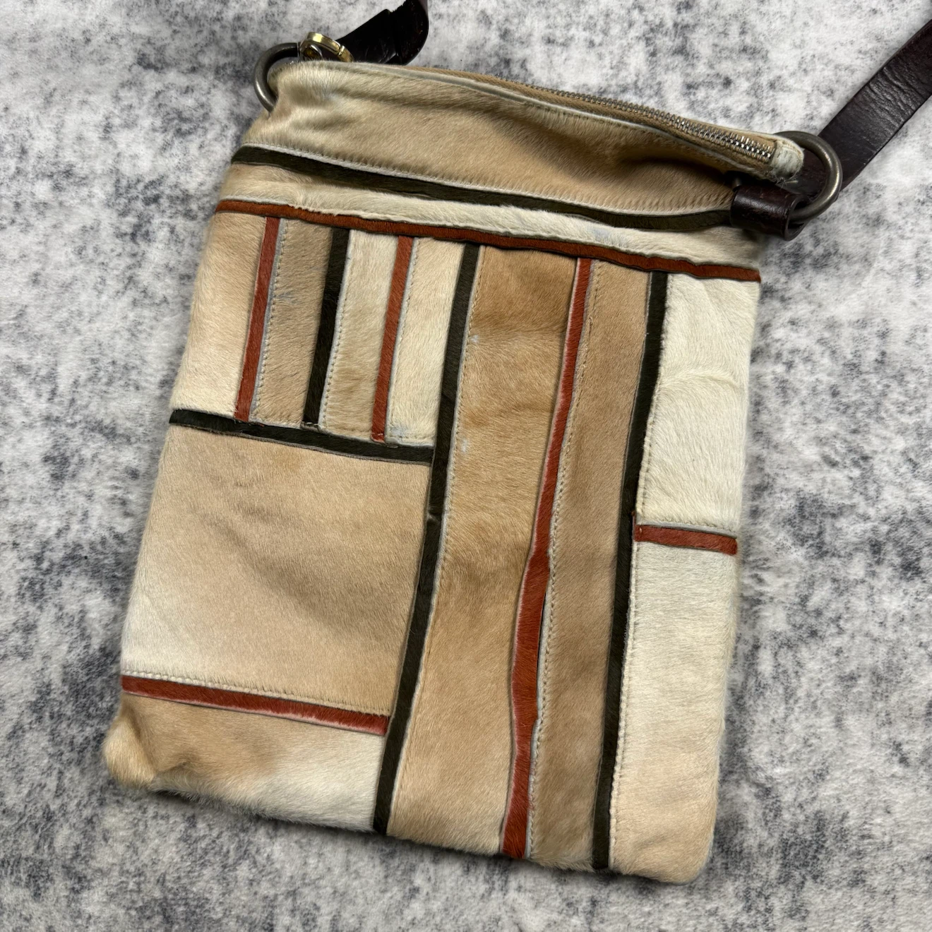 Dries Van Noten Pony Hair Patchwork Leather Crossbody Bag - photo 2