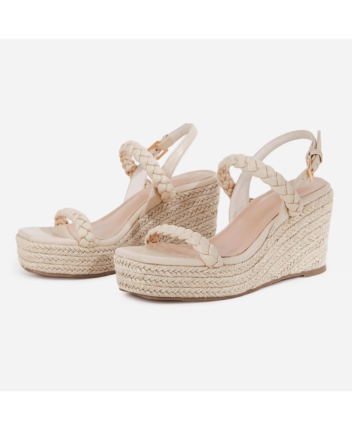 Womens Espadrille Wedge Sandals Beige Size 8.5 - photo 3