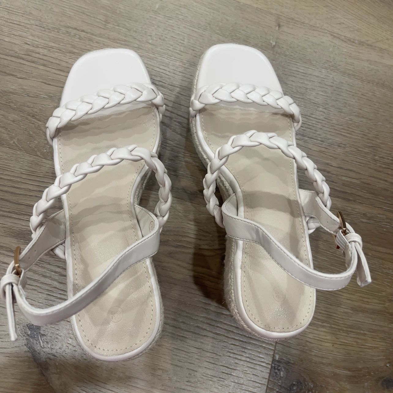 Womens Espadrille Wedge Sandals Beige Size 8.5 - photo 4