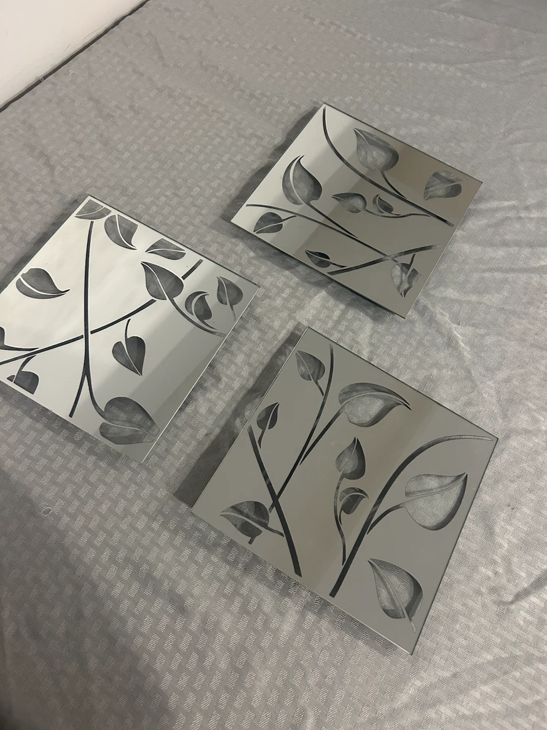 Set of 3 Decorative Mirrored Wall Panels