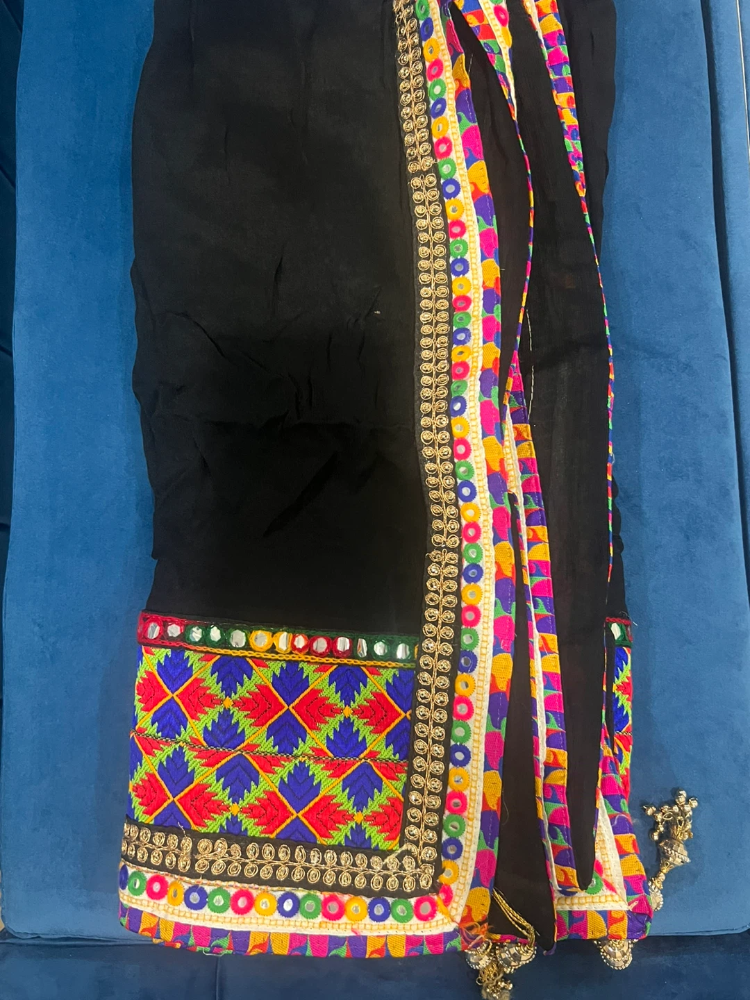 Black Embroidered Traditional Dupatta