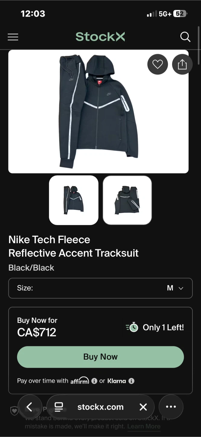 Real Nike Tech Fleece Reflective Accent Tracksuit - photo 2