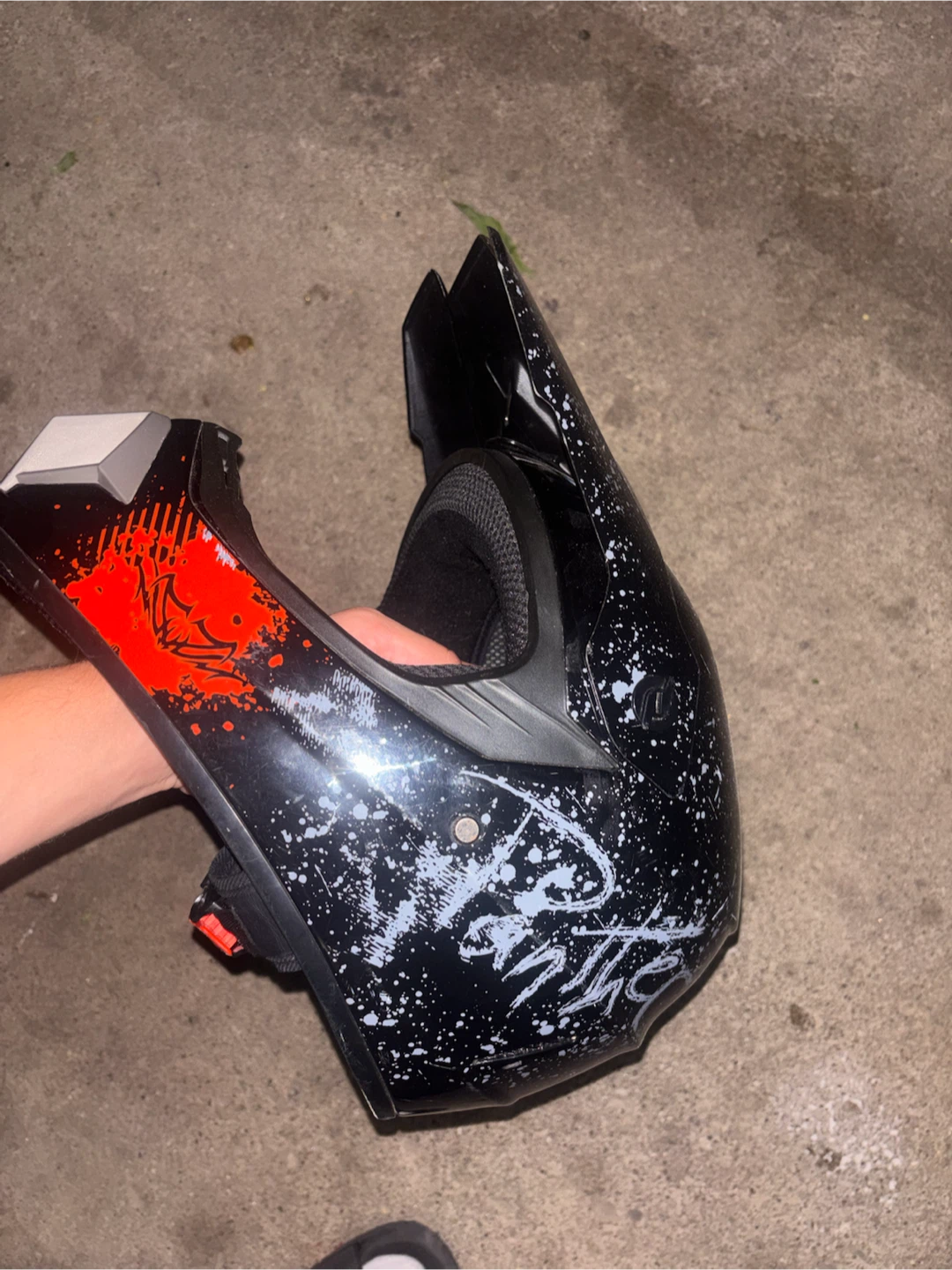 Motocross Helmet Black and Red