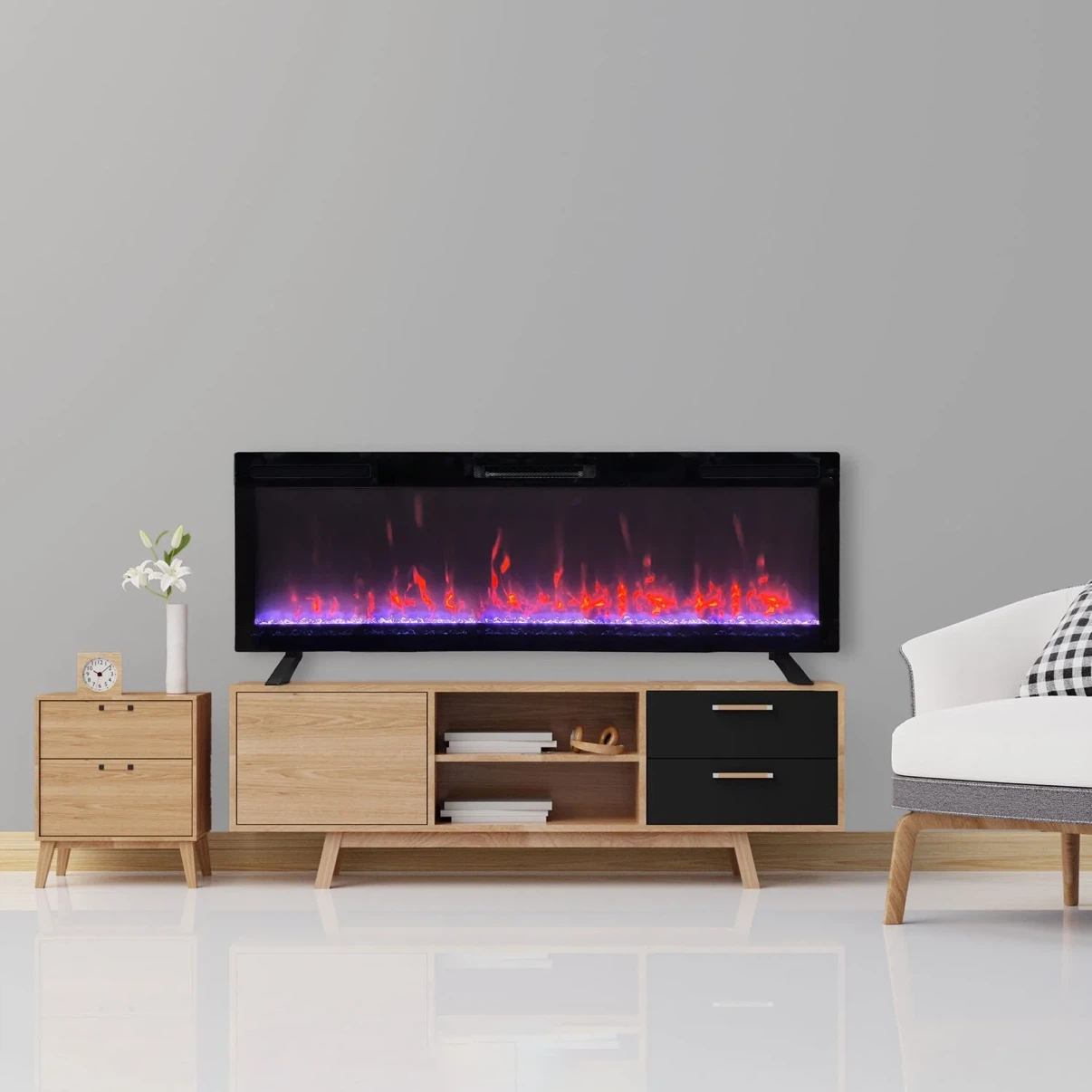 60-inch Electric Fireplace - photo 2