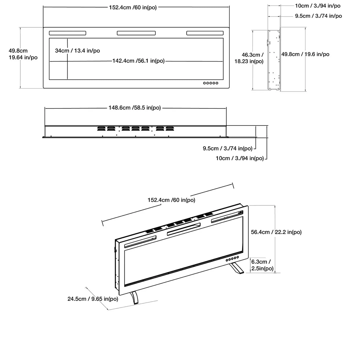 60-inch Electric Fireplace - photo 4