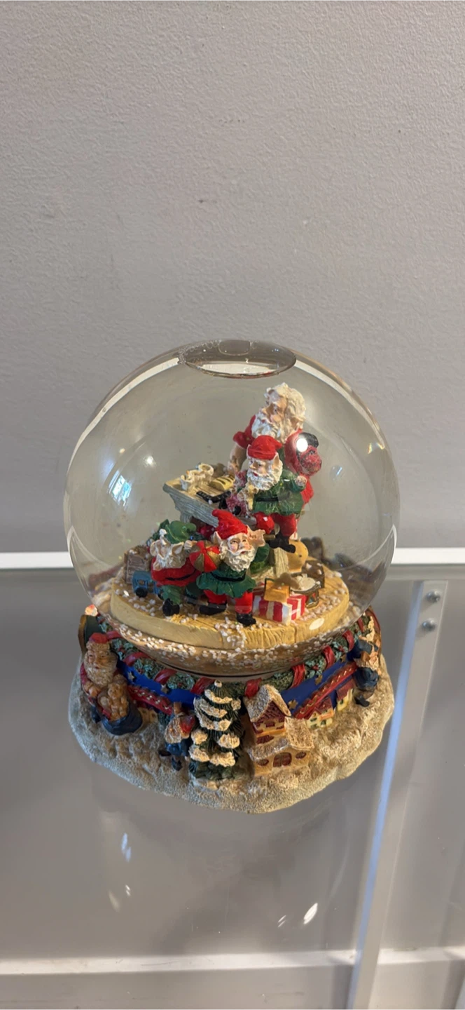 Santa's Workshop Christmas Snow Globe