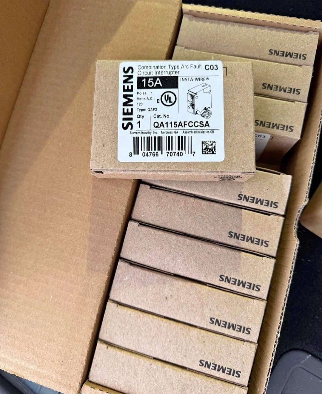 Siemens 15A Combination Arc Fault Circuit Interrupter