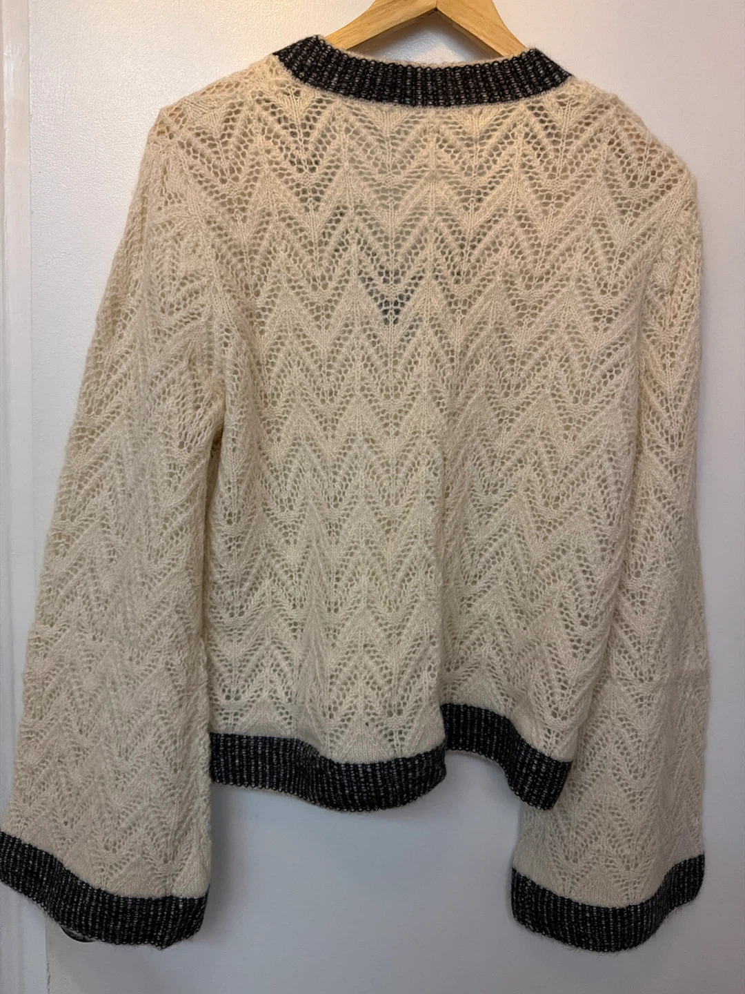 Brooks Brothers Cream and Navy V-Neck Sweater - photo 3