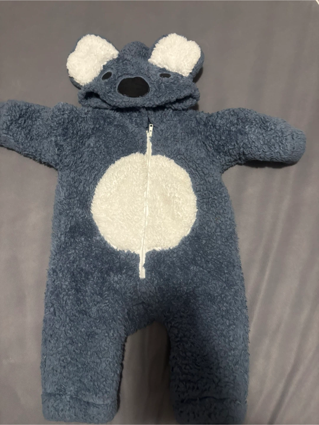 Two baby animal fleece rompers - photo 4