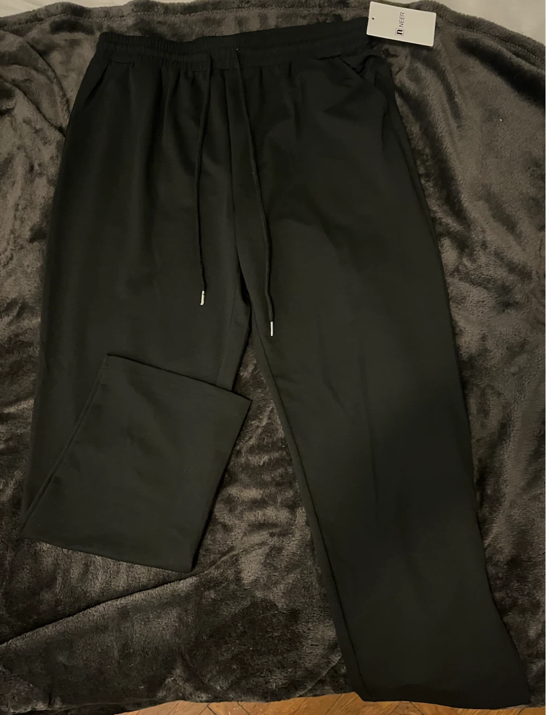 NEER Black Drawstring Sweatpants