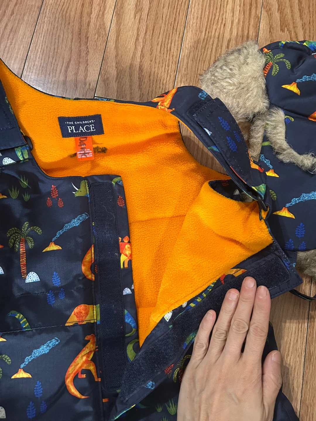 The Children's Place dinosaur snow bib and hat set - photo 2
