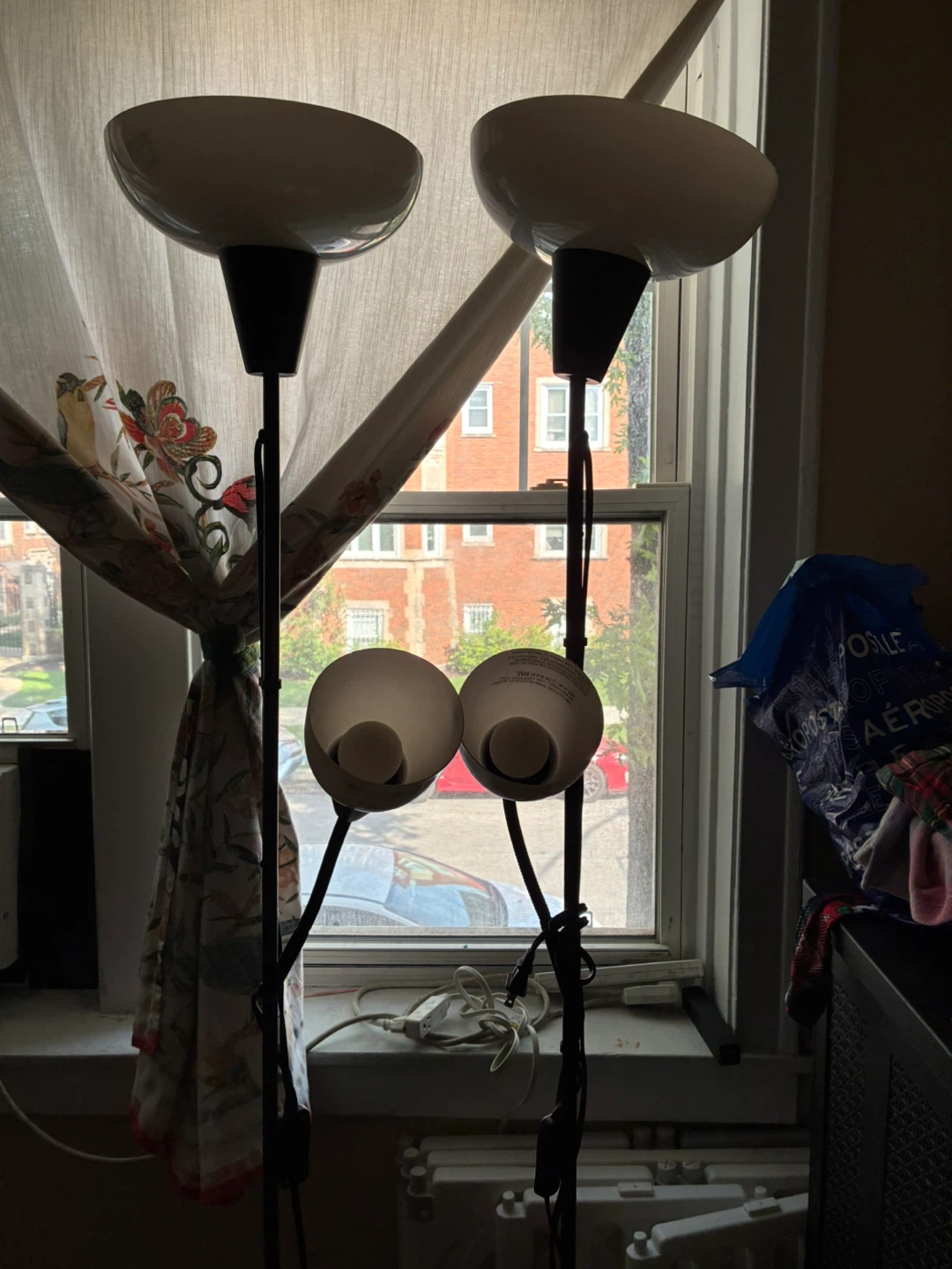 Set of Two Black Floor Lamps