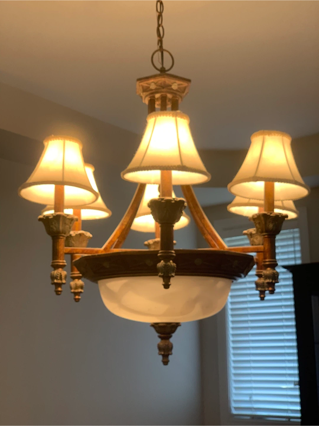 Traditional  6 Light Chandelier with Shades
