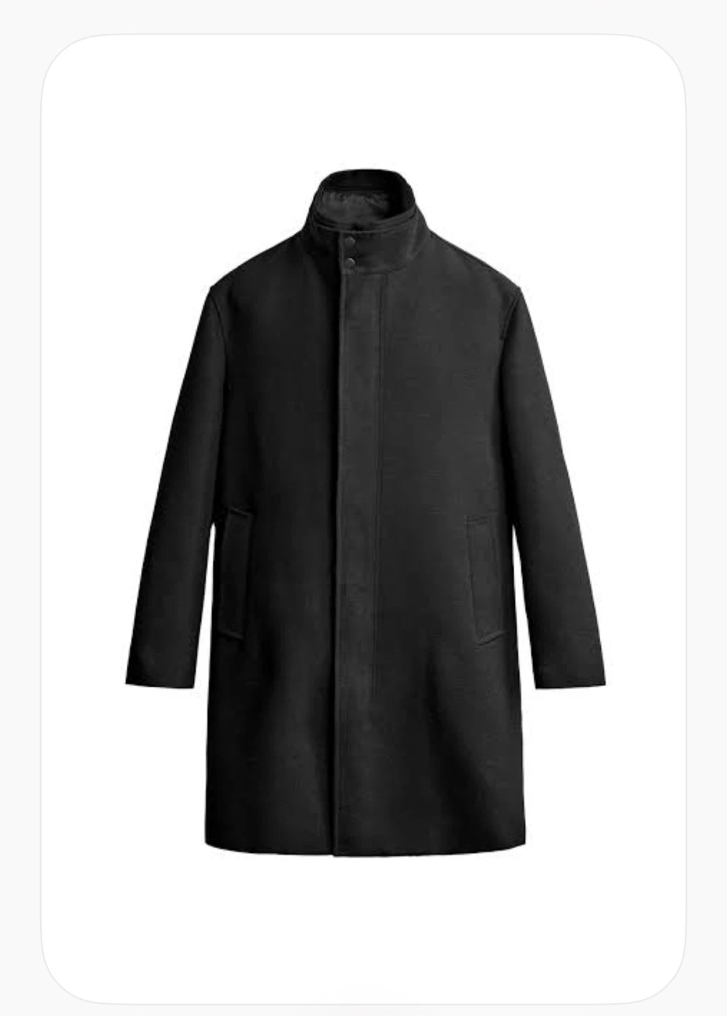 ZARA Men's Wool Blend Coat - Excellent Condition Size L (Black)