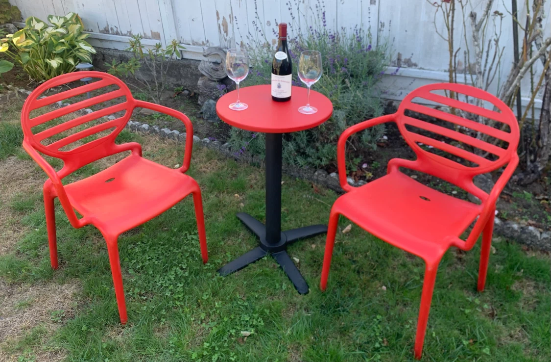 Scab Cokka Red bistro patio set + two chairs