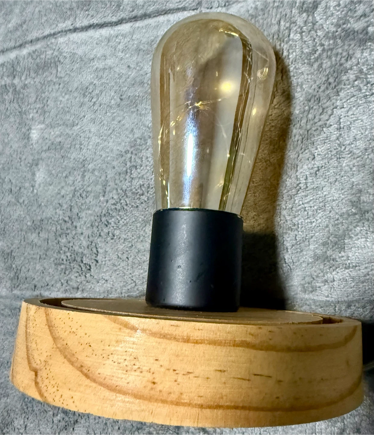 Decorative Glass Dome Table Lamp with Wooden Base - photo 5