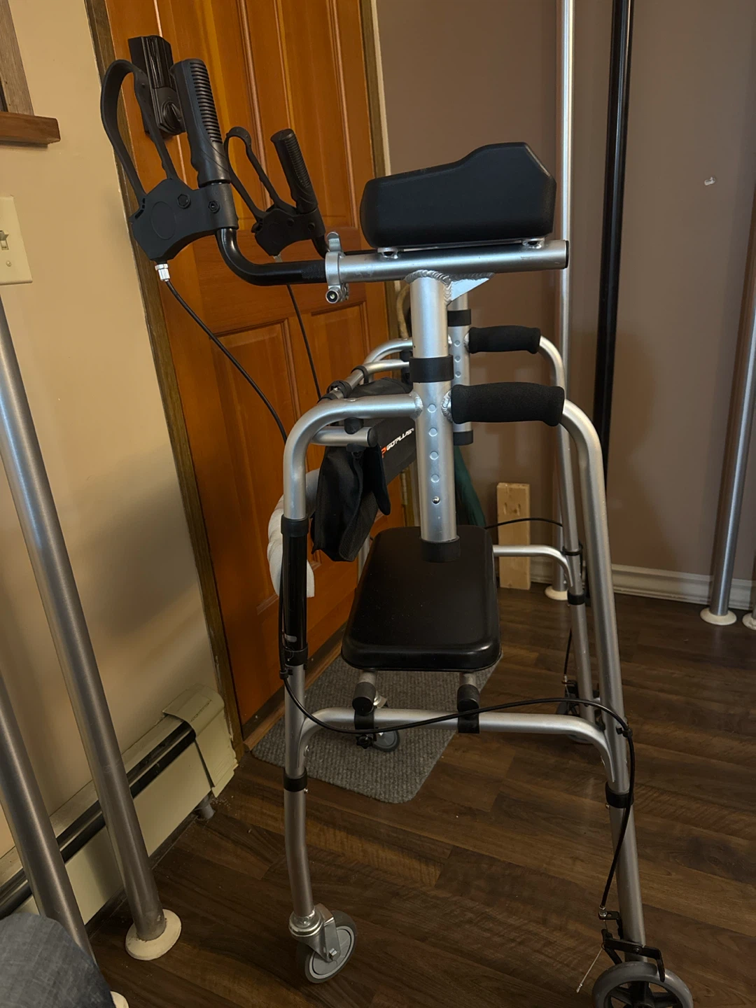 Goplus Upright Walker with Seat and Forearm Support - photo 2