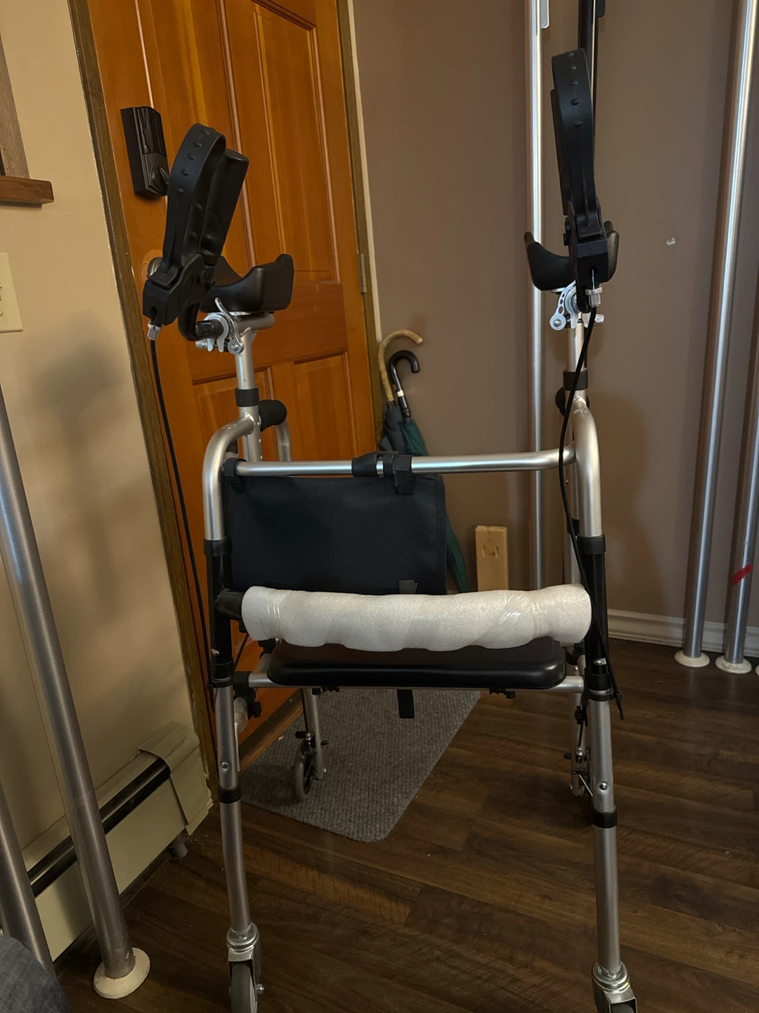 Goplus Upright Walker with Seat and Forearm Support - photo 3