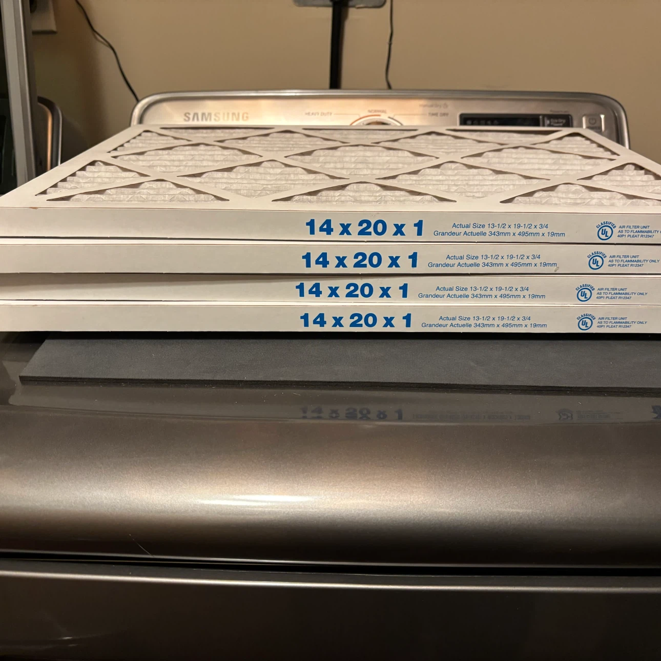 Set of 4 HVAC Air Filters 14 x 20 x 1