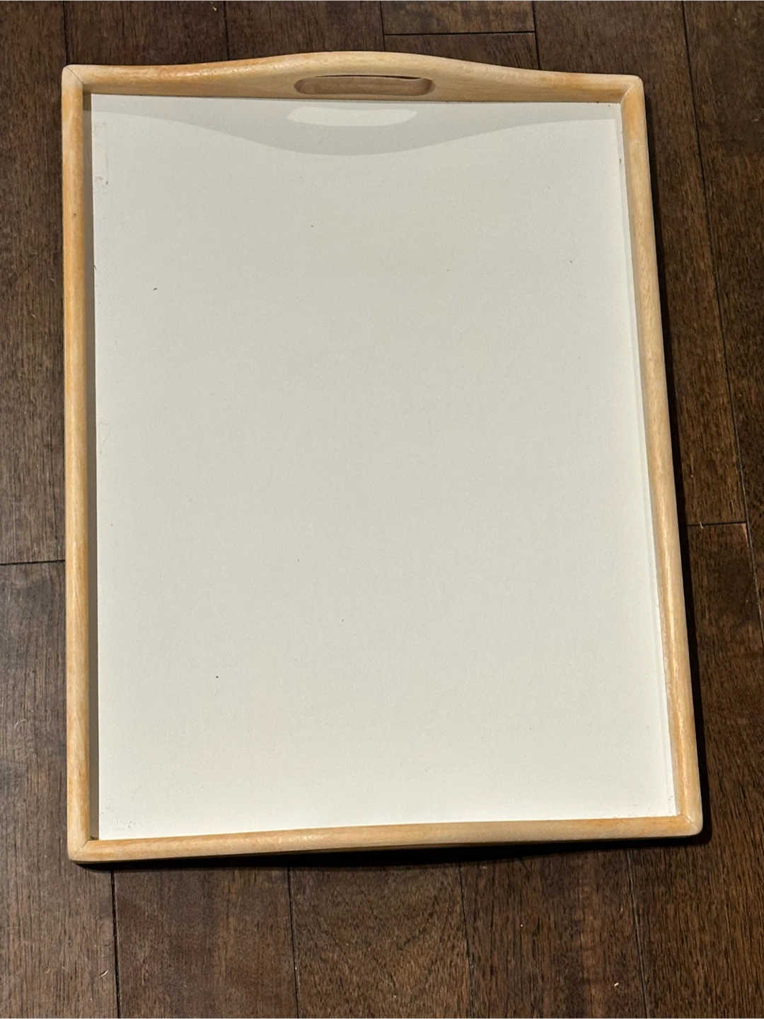 Wooden Serving Tray with White Surface