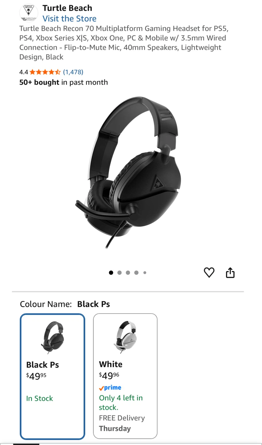 Turtle Beach Recon 70 Gaming Headset - photo 2