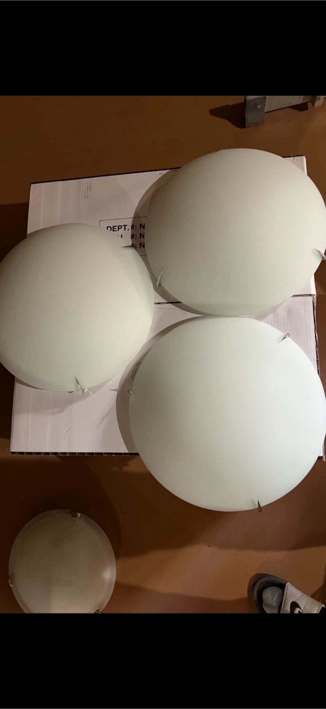 Set of 4 Frosted Glass Ceiling Light Covers