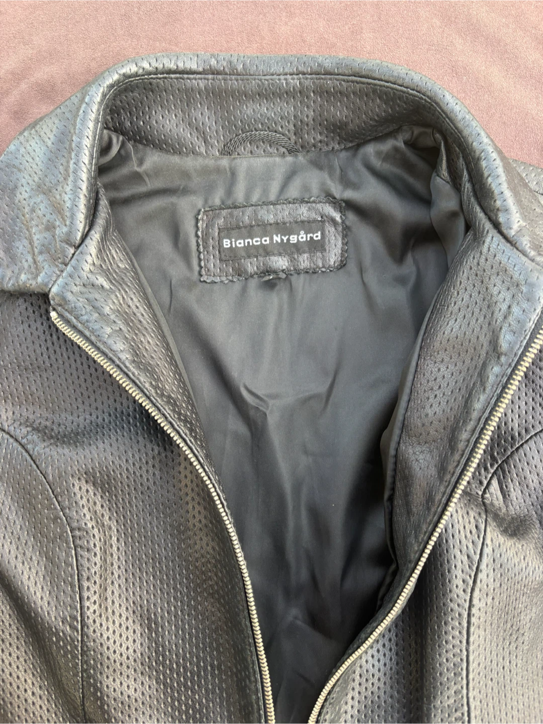 Bianca Nygard Women’s L Black Genuine Leather Perforated Jacket - photo 2