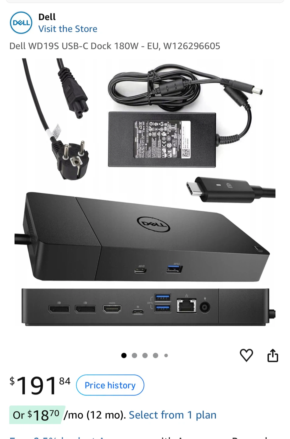 Dell WD19S USB-C Docking Station 180W - photo 5