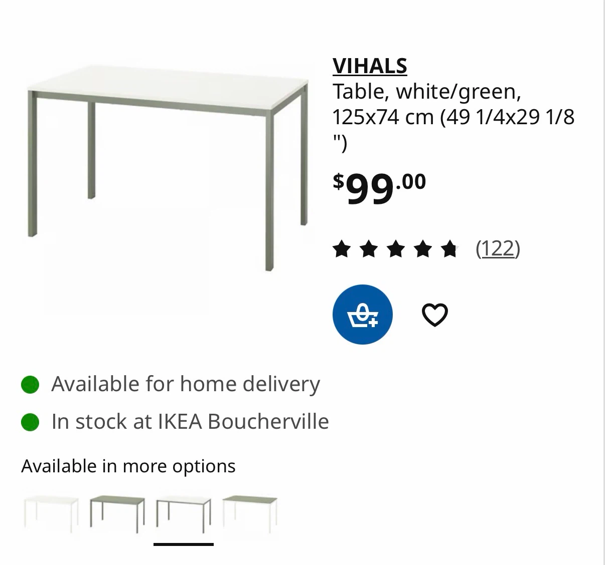 IKEA VIHALS Table white/green - photo 2