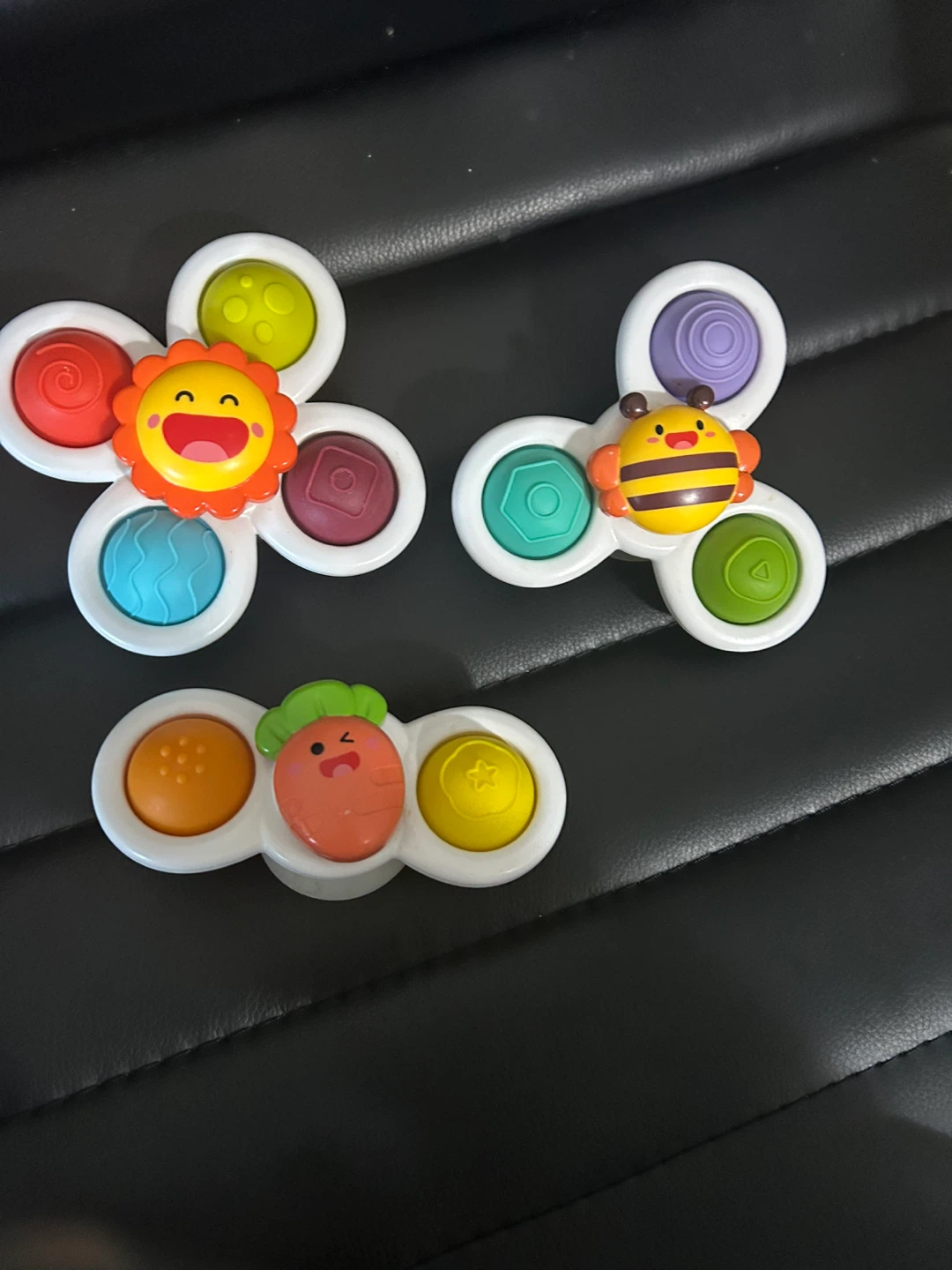 Set of 3 Baby Suction Spinner Toys