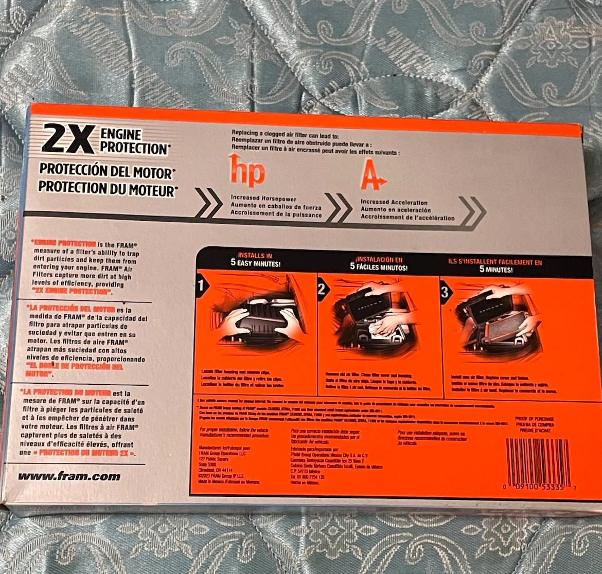 NGK Laser Iridium Spark Plug and FRAM CA10171 Air Filter - photo 2