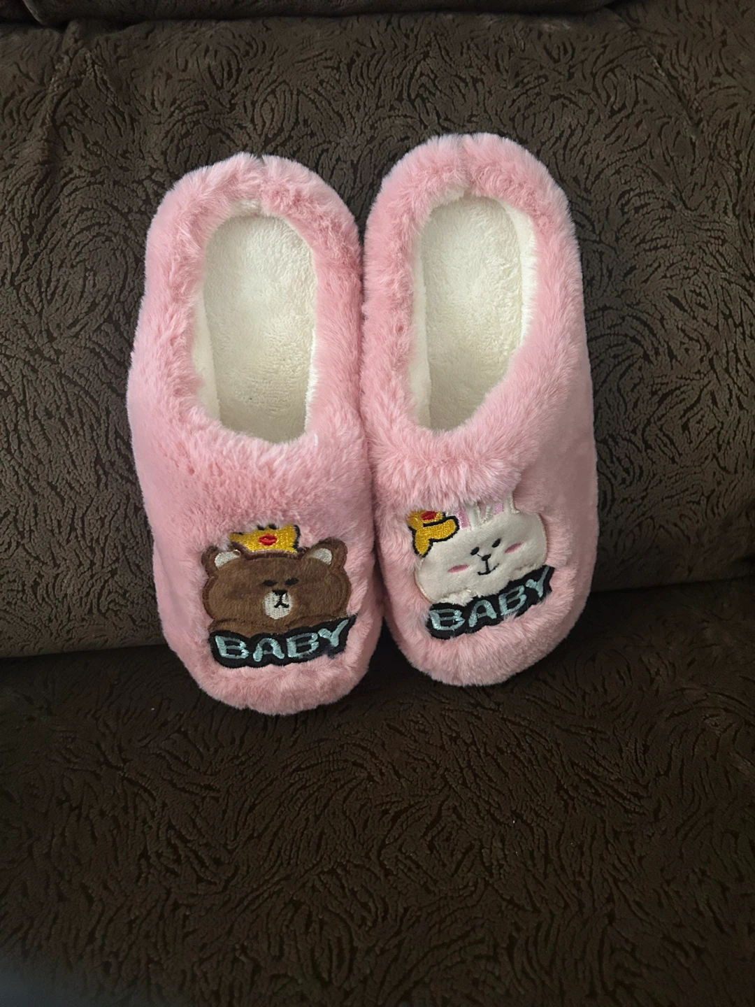 Brand New  Kids Pink Plush Slippers Size 22