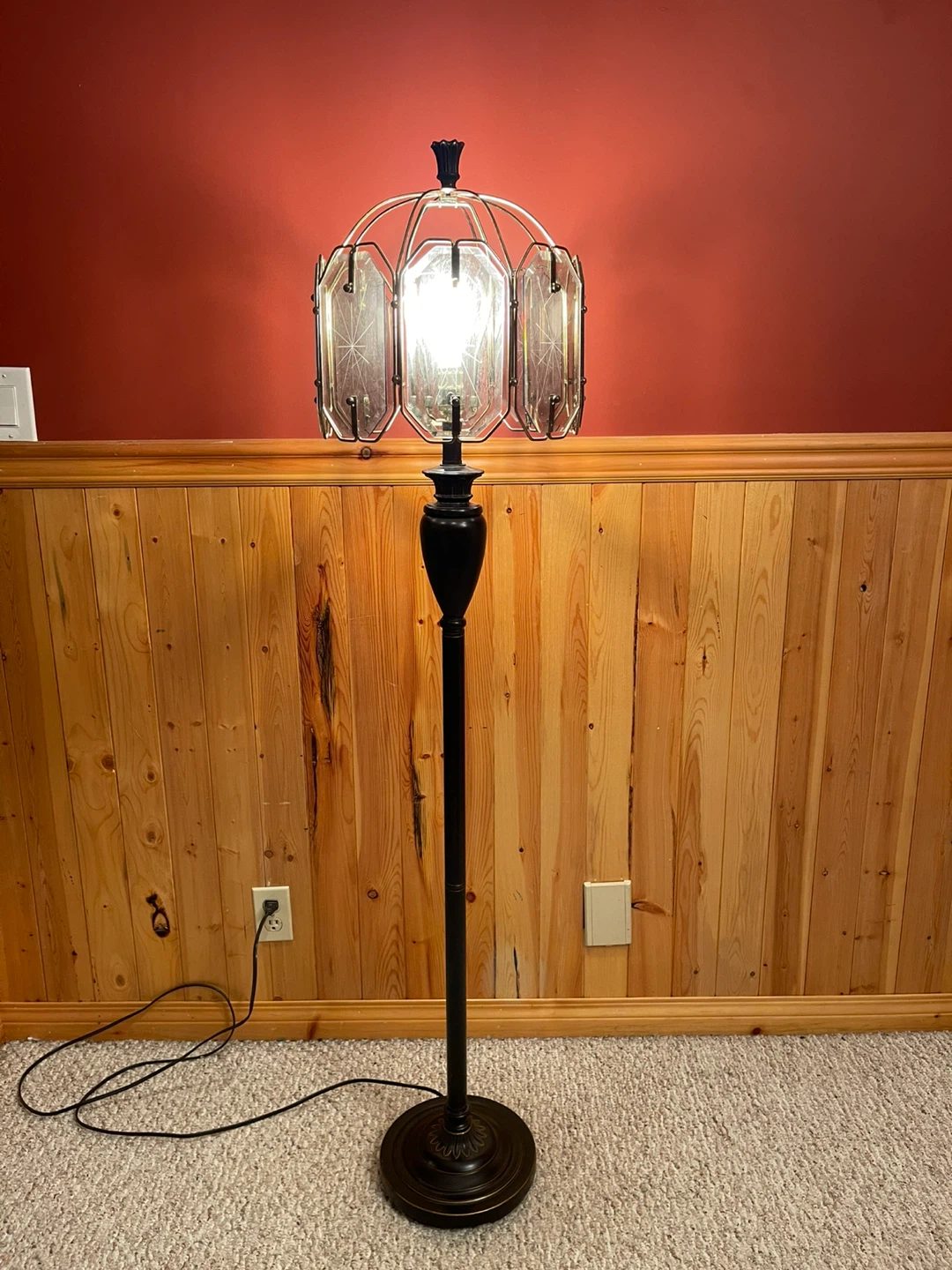 A beautiful vintage stained glass floor lamp