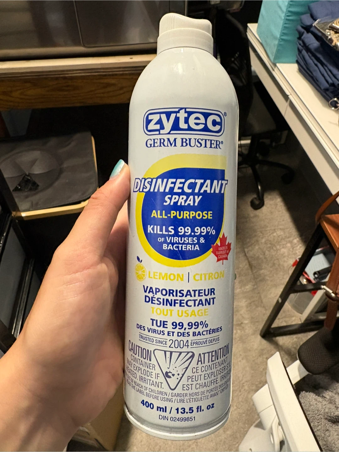 Zytec Germ Buster Disinfectant Spray Lemon