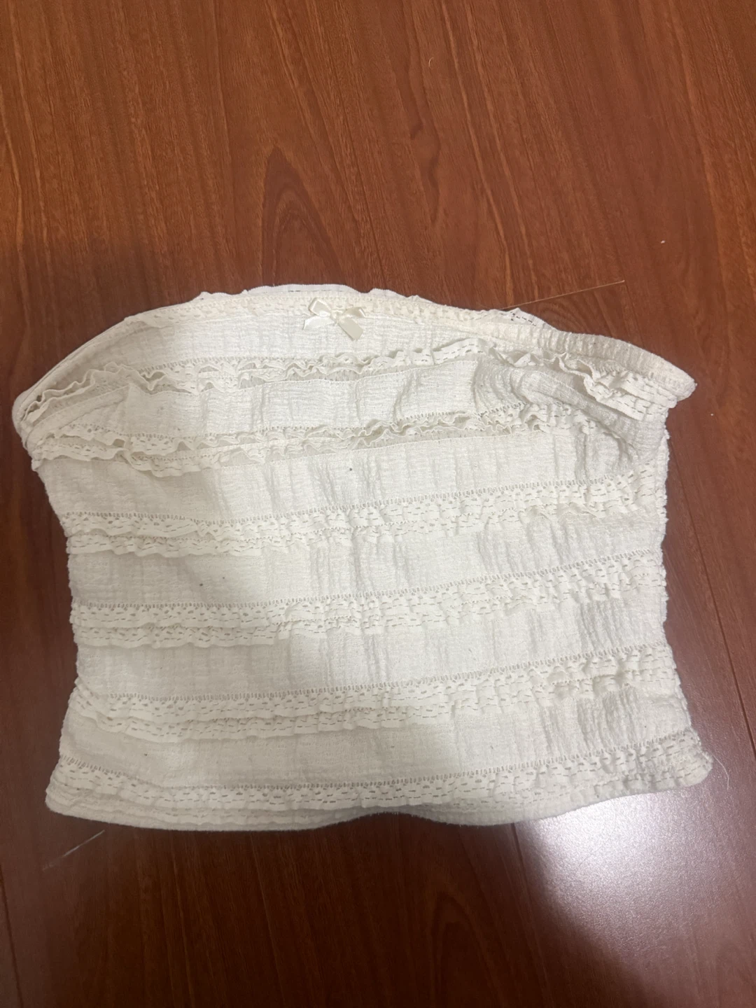 White Lace Detail Tube Top