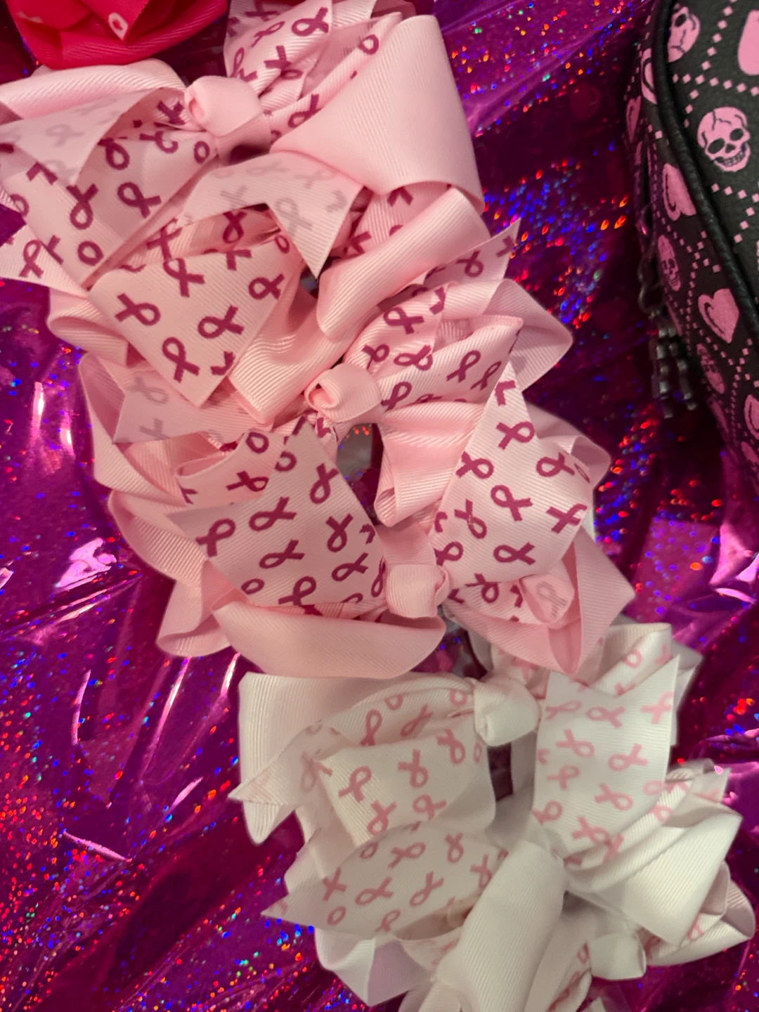 Breast cancer awareness bows