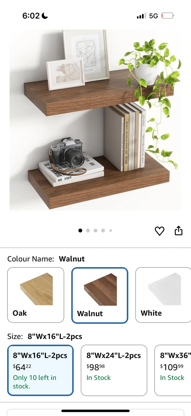 New Floating Shelves wallnut color - photo 3