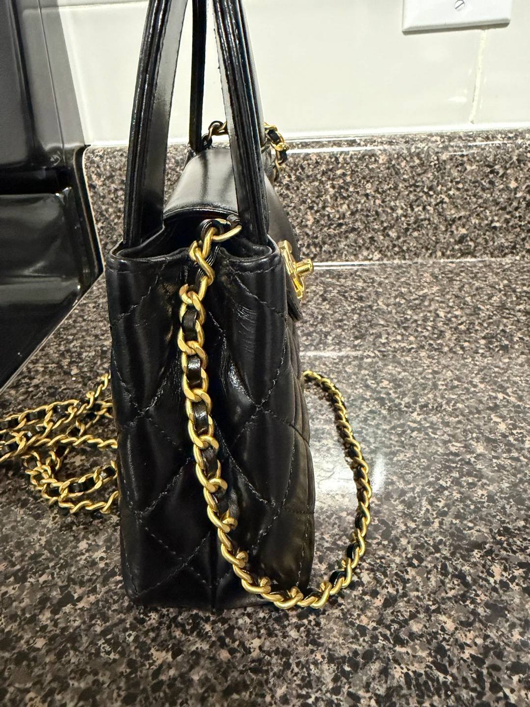 Chanel Quilted Leather Top Handle Bag - photo 3