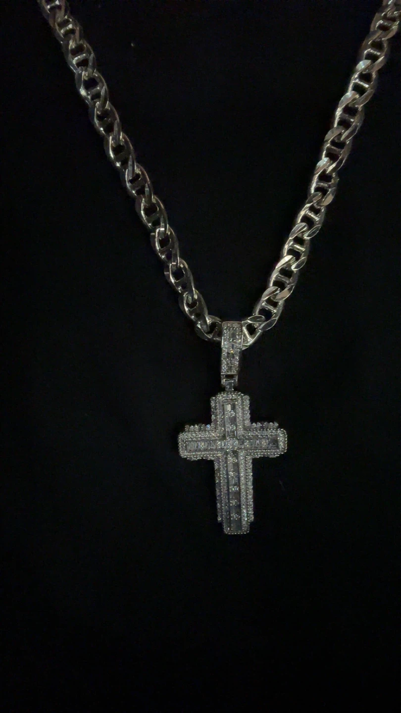 Silver-Tone Cross Pendant Necklace