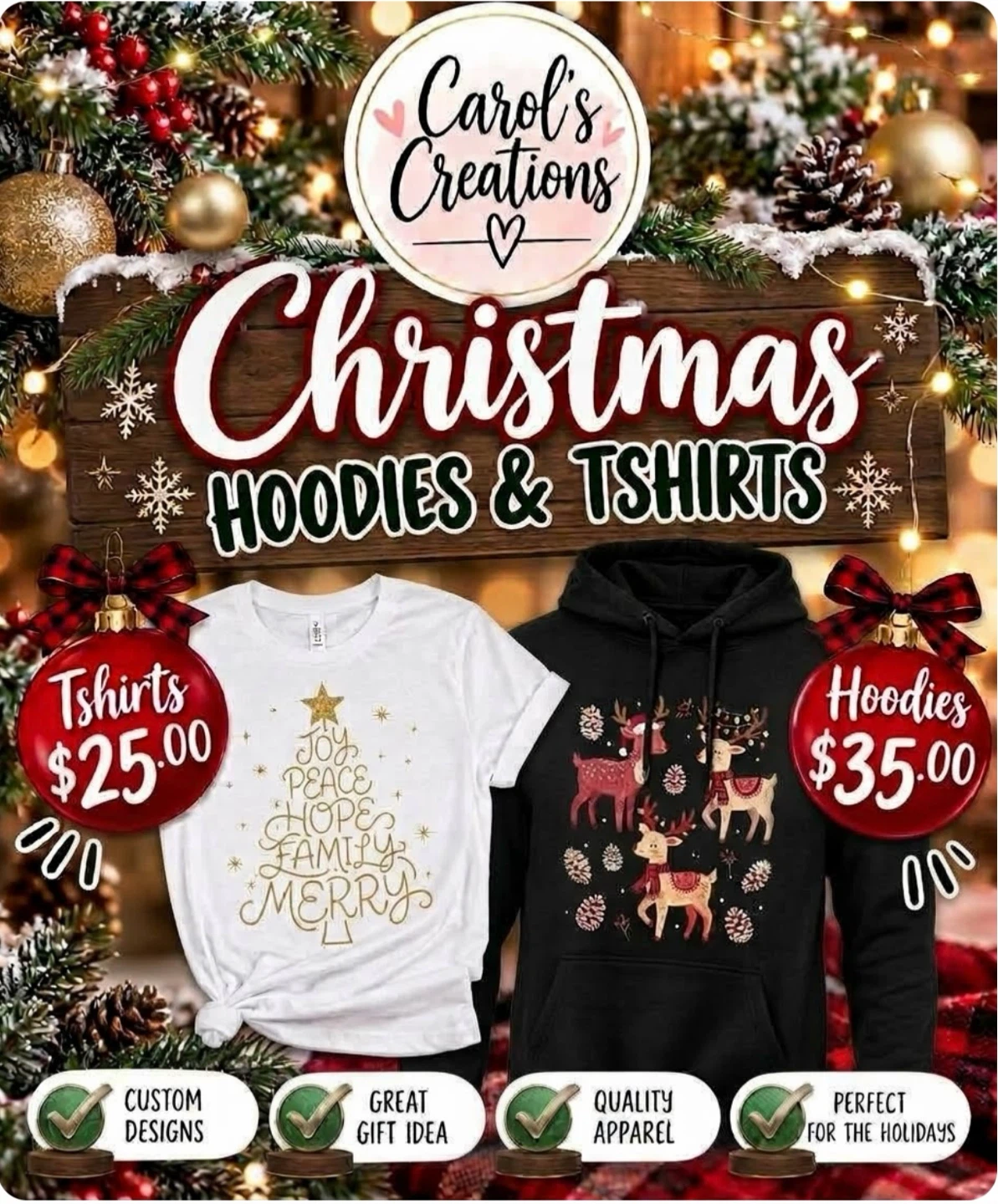 Carol's Creations Christmas Hoodies and T-Shirts