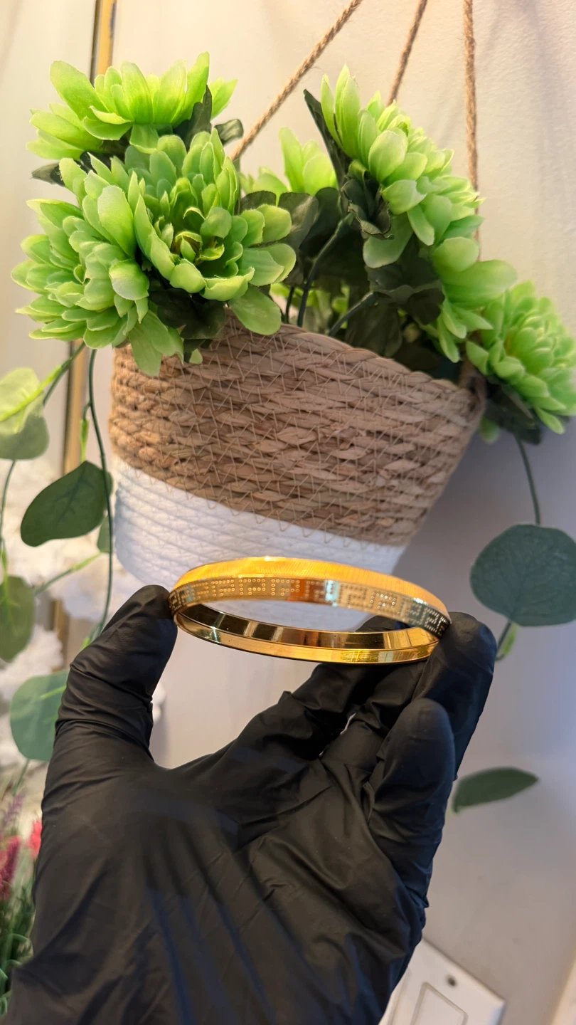 Gold Tone Greek Key Bangle Bracelet - photo 2