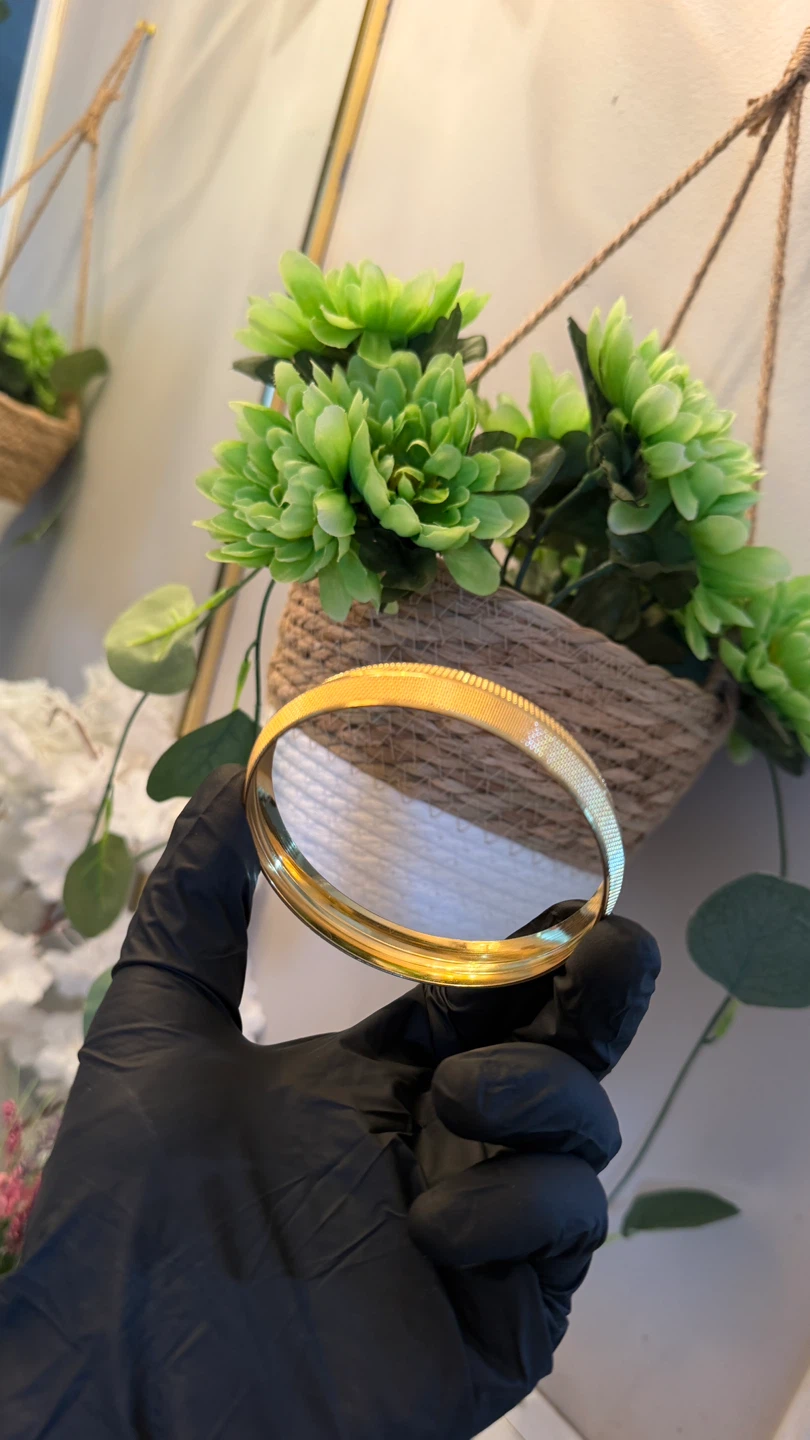 Gold Tone Textured Bangle Bracelet - photo 2