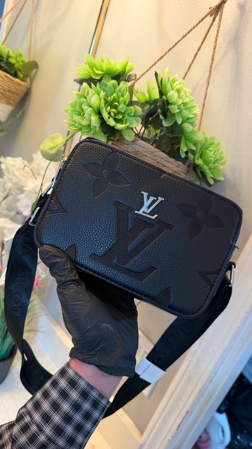 Louis Vuitton Black Leather Camera Bag