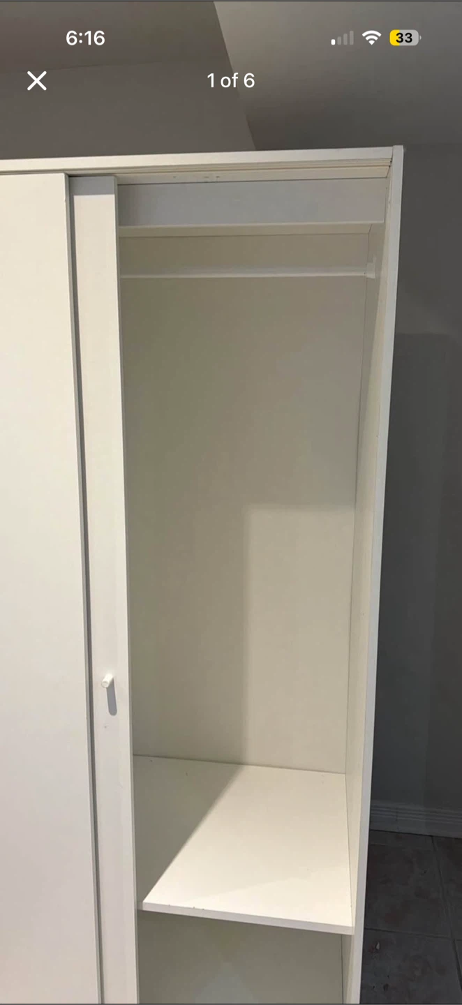 White IKEA Wardrobe with Sliding Doors
