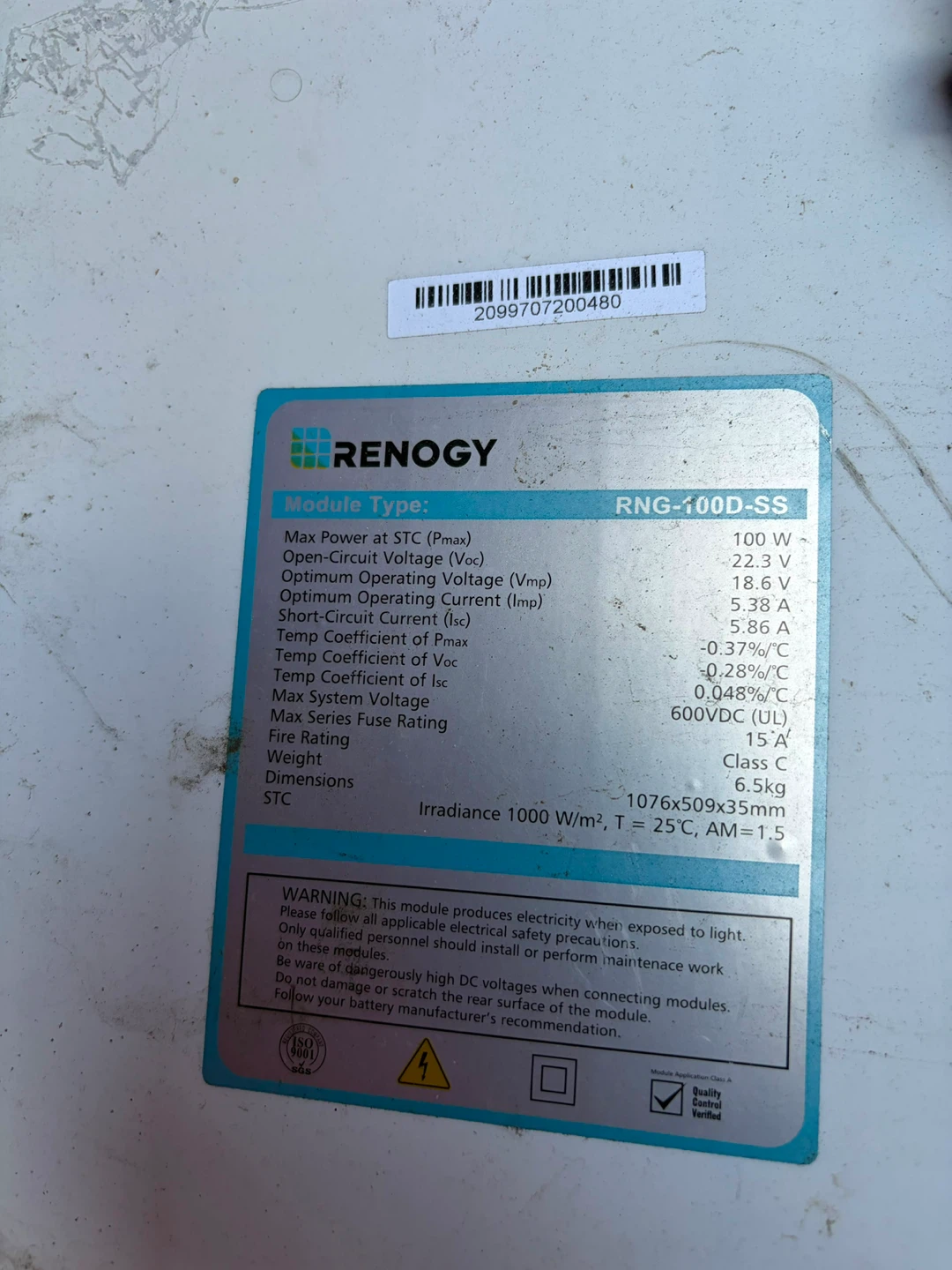 Renogy 100W and Q Cells 405W Solar Modules - photo 2