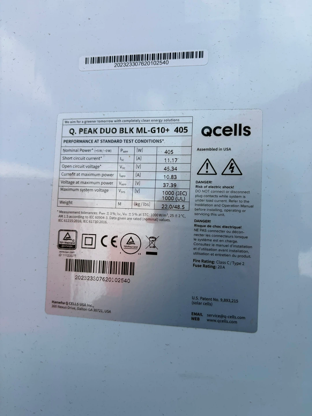 Renogy 100W and Q Cells 405W Solar Modules - photo 3