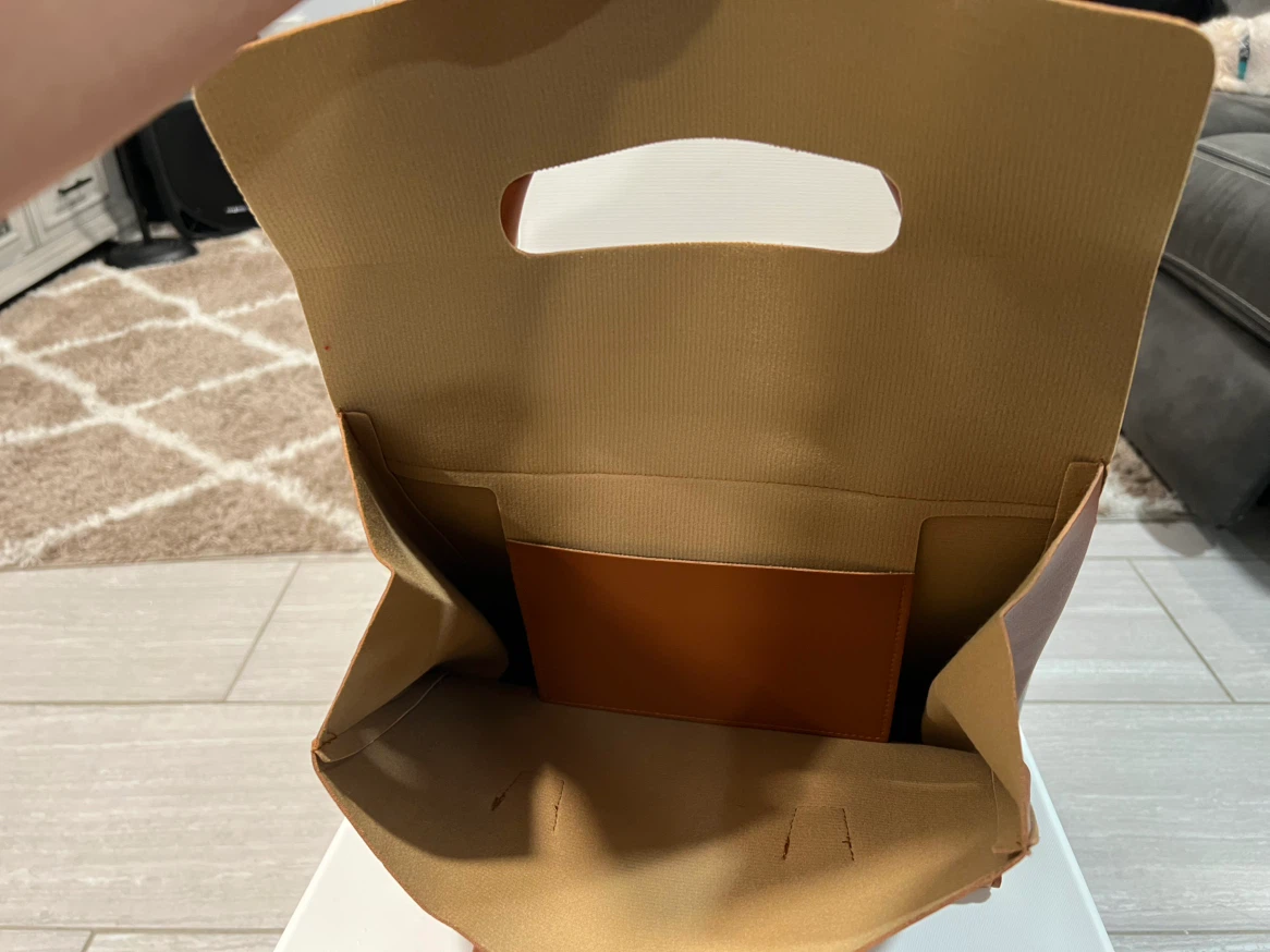 Tan Faux Leather Tote Bag - photo 3