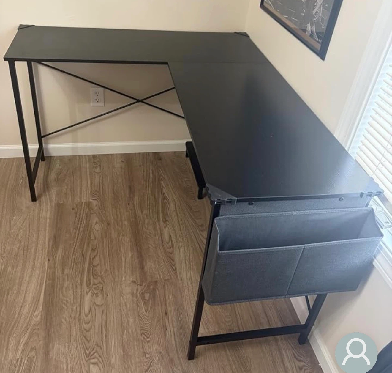 Black L-Shaped Corner Desk