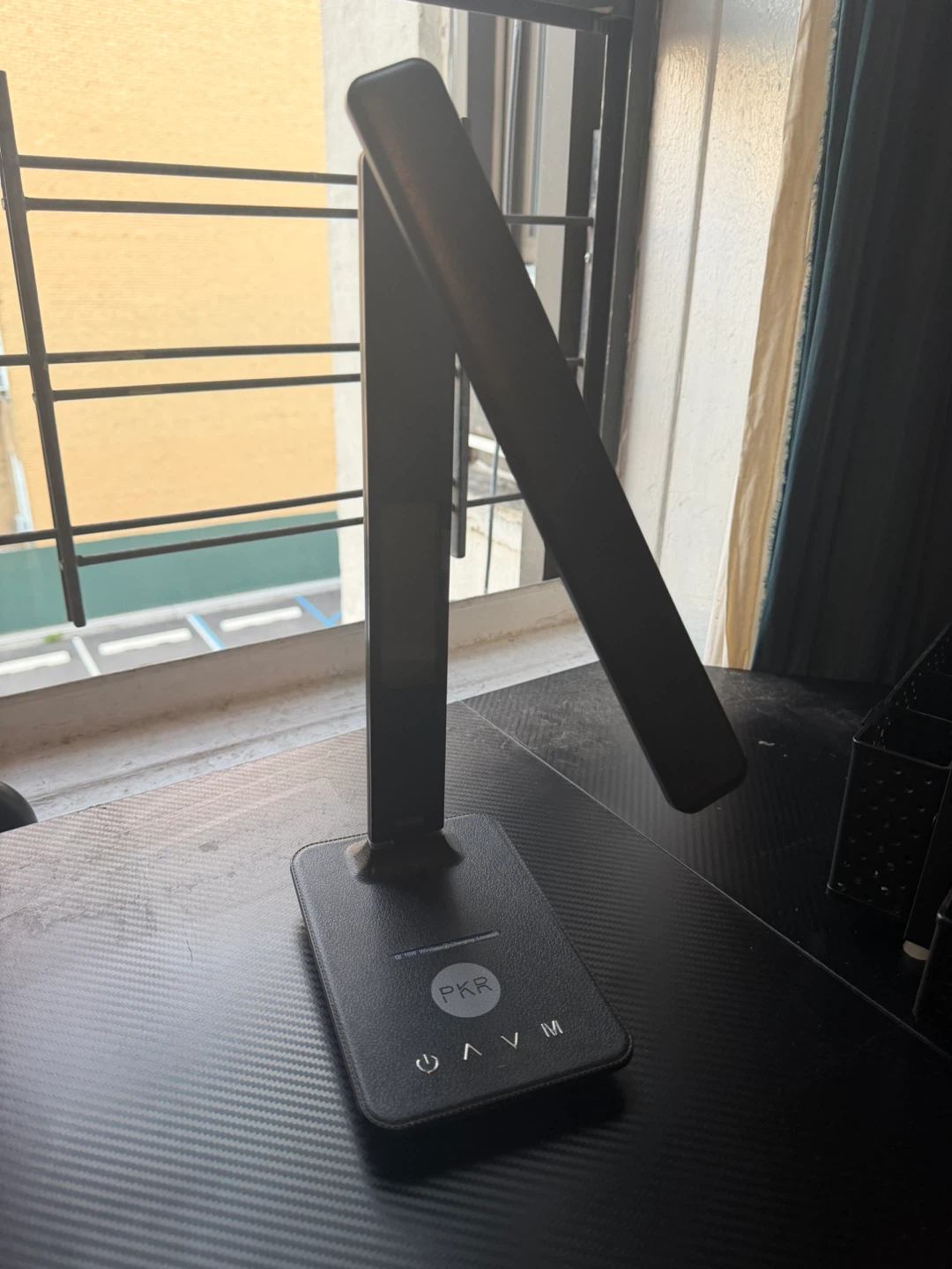 Black Desktop Organizer with Wireless Charging Lamp - photo 2