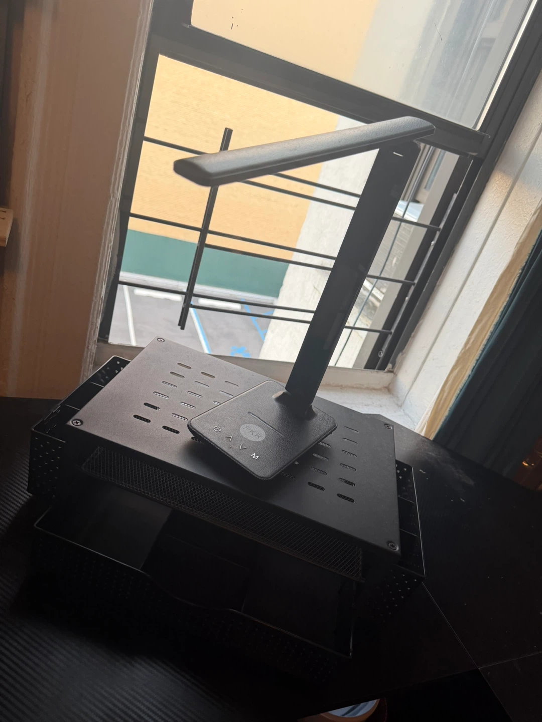 Black Desktop Organizer with Wireless Charging Lamp - photo 3